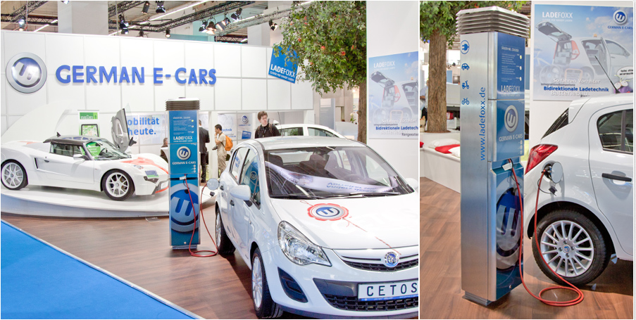 Die Ladefoxx-Kooperation stellte zusammen mit German E-Cars auf der Frankfurter Automobilmesse IAA aus.